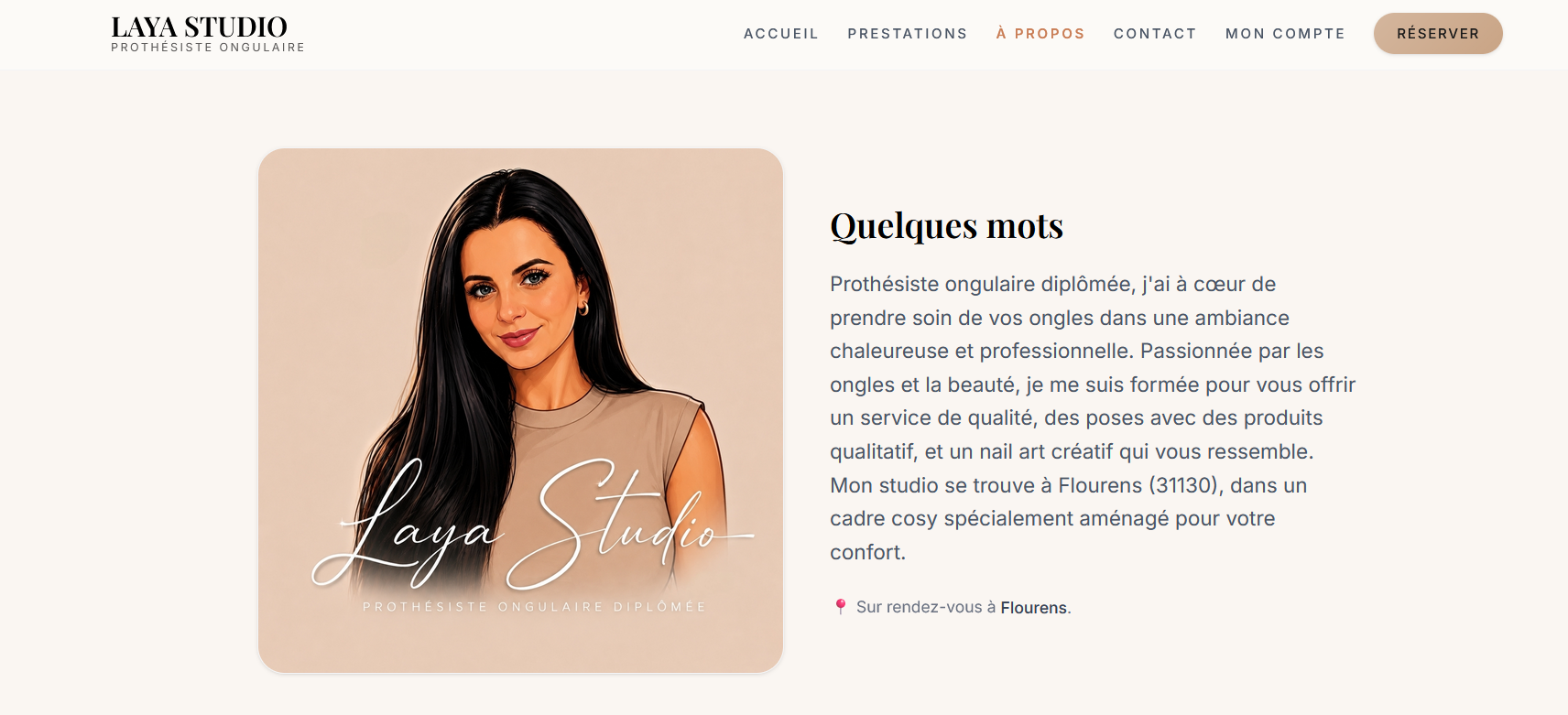 Exemple de site CODART : le site de Laya Studio qui défile
